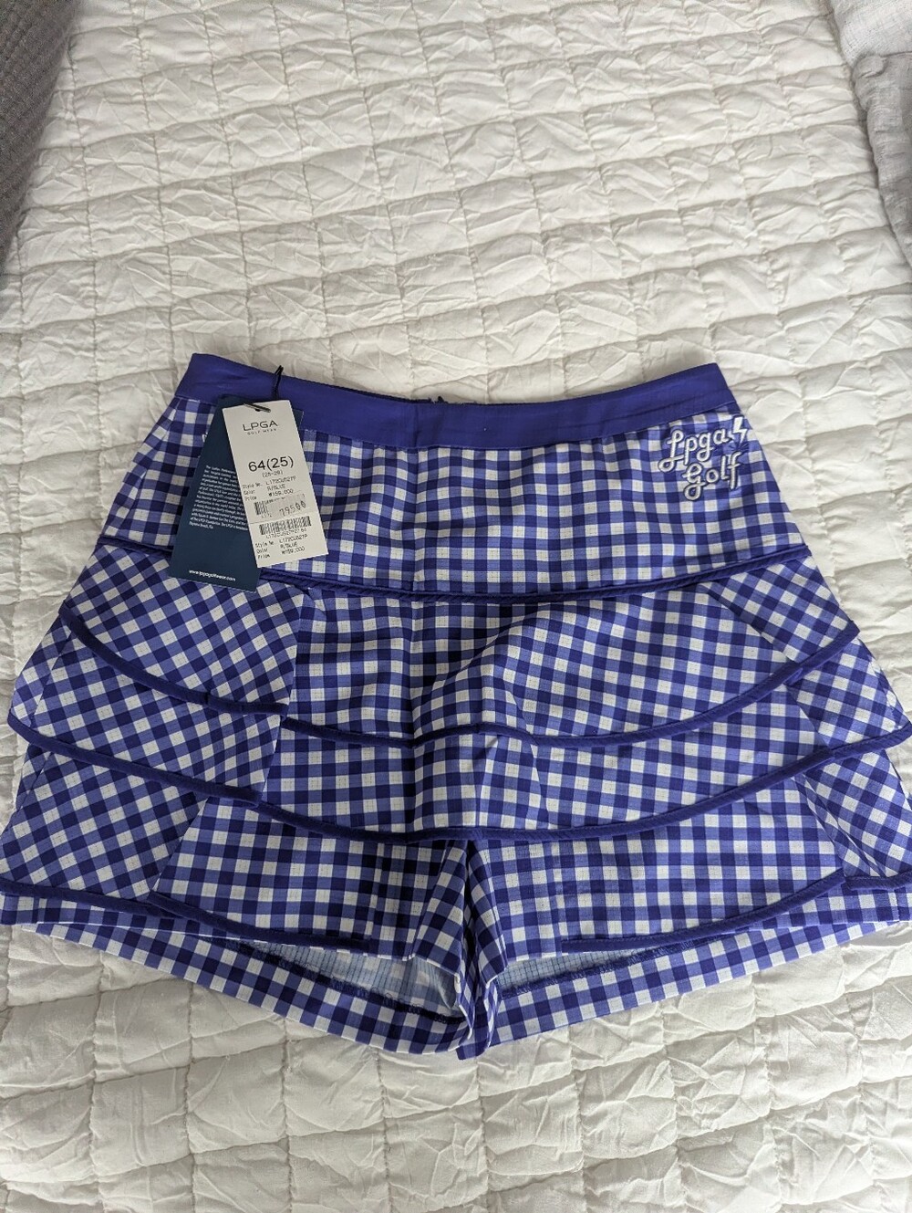 LGPA Women's Gingham Ruffle Golf Shorts NWT Size S